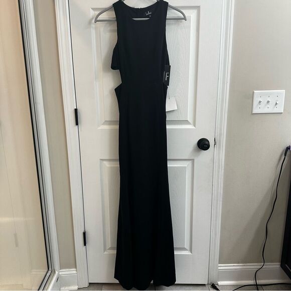 Lulus Utterly Smitten Black Cutout Maxi Dress size S NWT - Picture 2 of 9